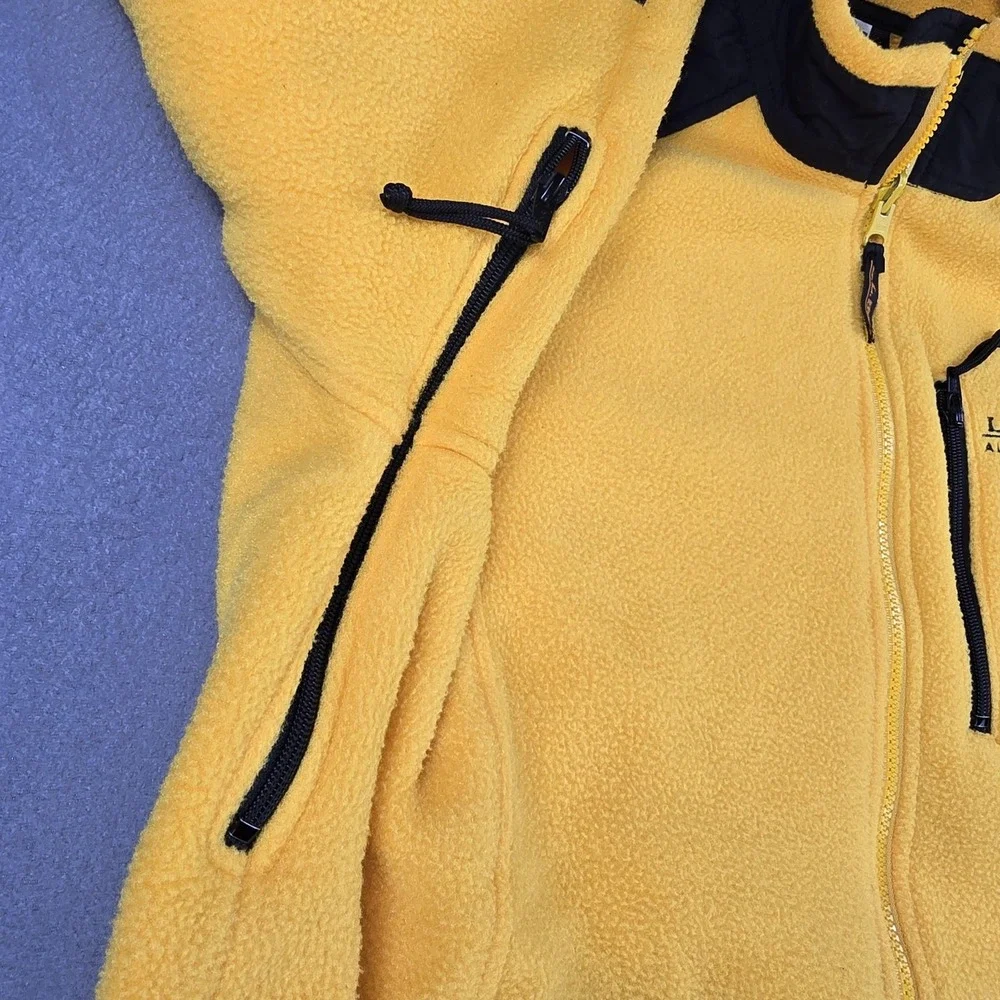 Vintage LL Bean Jacket Women Large Yellow All Conditions Fleece USA 90s Gorpcore